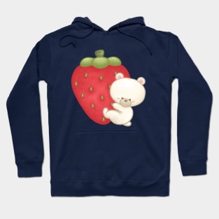 Polar Bear Hug Big Strawberry Hoodie